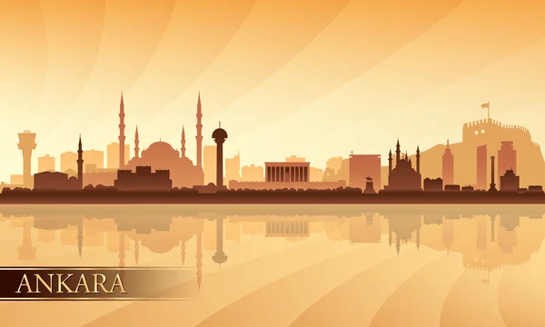 Ankara city skyline silhouette background — Stock Vector