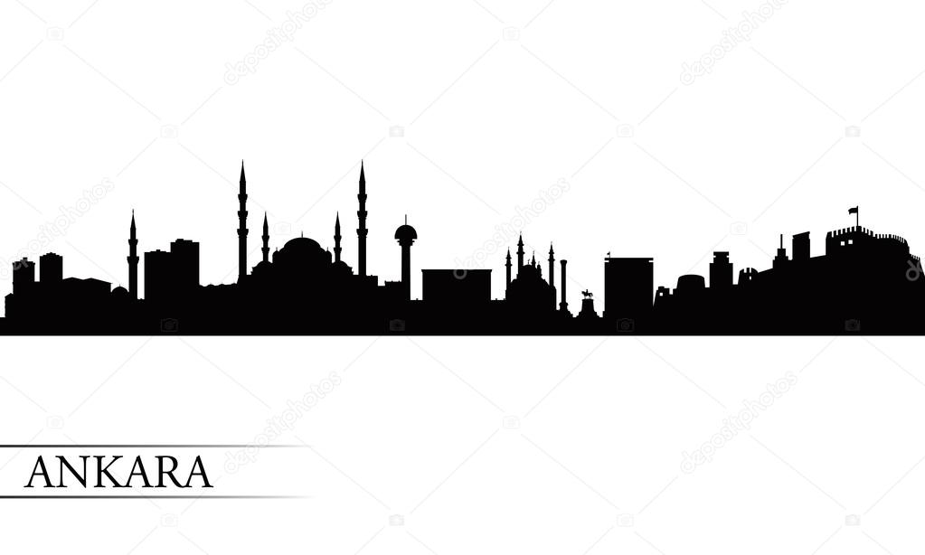 Ankara city skyline silhouette background