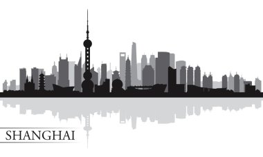 shanghai şehir manzarası siluet arka plan