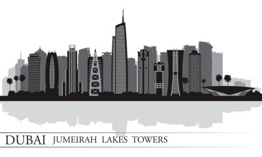 Dubai jumeirah lakes towers skyline siluet arka plan