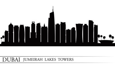 Dubai jumeirah lakes towers skyline siluet arka plan