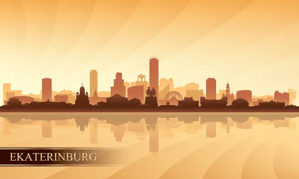 Ekaterinburg Città Skyline Silhouette Sfondo Illustrazione Vettoriale — Vettoriale Stock