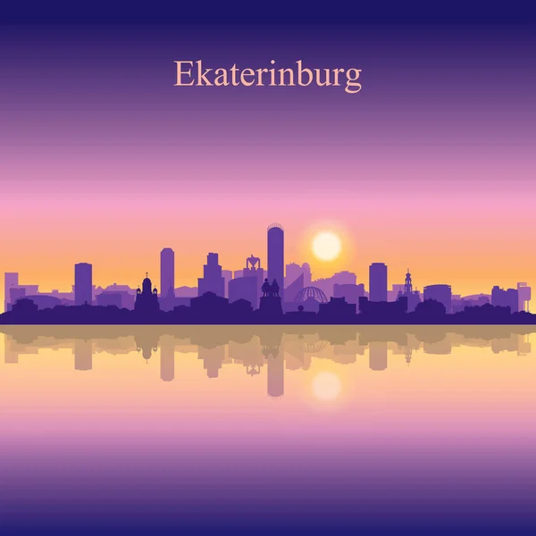 Ekaterinburg Stadtsilhouette Auf Sonnenuntergang Hintergrund Vektor Illustration — Stockvektor