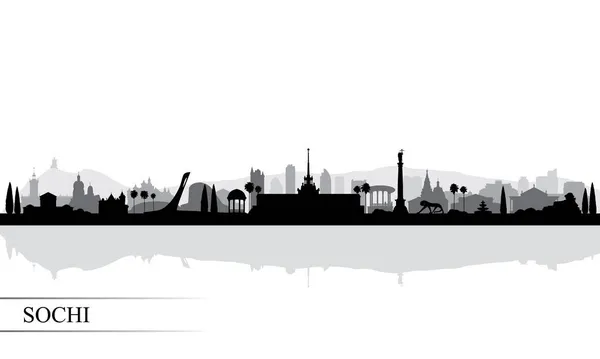 Sochi Stad Skyline Silhouet Achtergrond Vector Illustratie — Stockvector