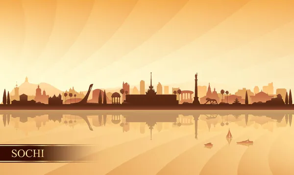 Sochi Stad Skyline Silhouet Achtergrond Vector Illustratie — Stockvector