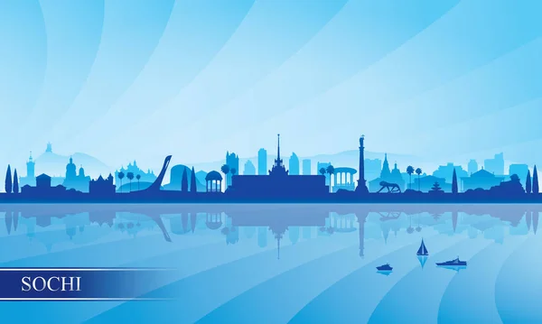 Sochi Stad Skyline Silhouet Achtergrond Vector Illustratie — Stockvector