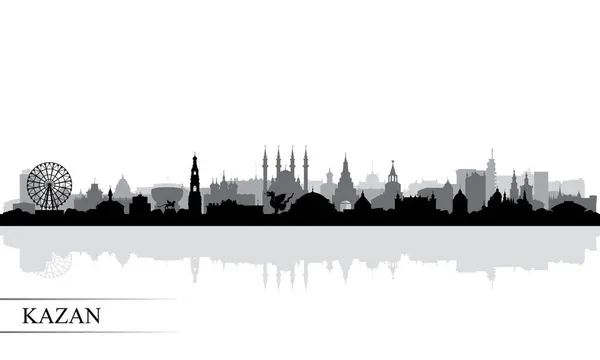 Kazan Ciudad Skyline Silueta Fondo Vector Ilustración — Vector de stock