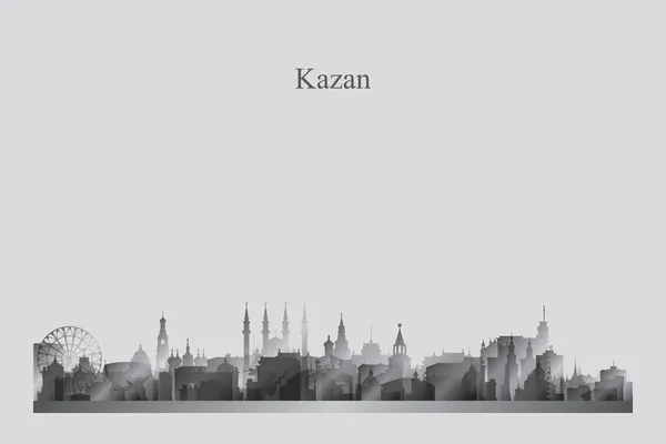 Казанське Місто Силует Горизонту Сірому Векторному Ілюстрації — стоковий вектор