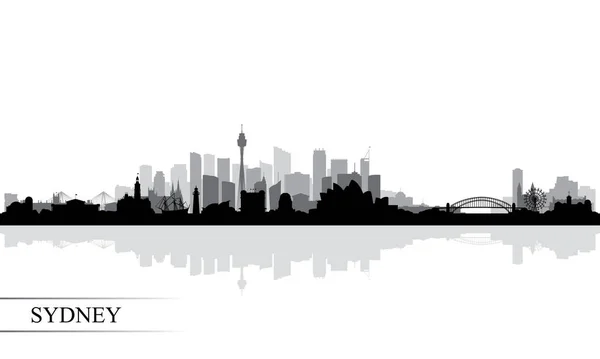 Sydney Stad Skyline Silhouet Achtergrond Vector Illustratie — Stockvector
