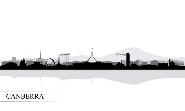 Canberra Città Skyline Silhouette Sfondo Illustrazione Vettoriale — Vettoriale Stock