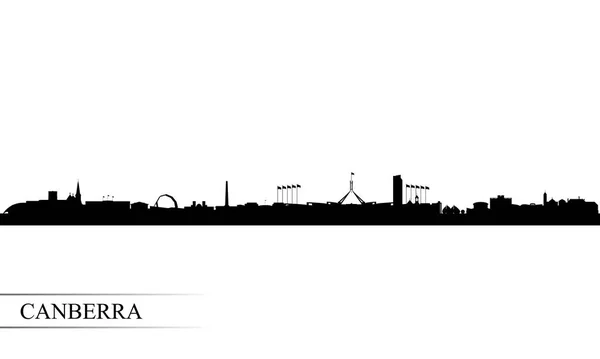 キャンベラ市内のスカイラインシルエットの背景 ベクトルイラスト — ストックベクタ