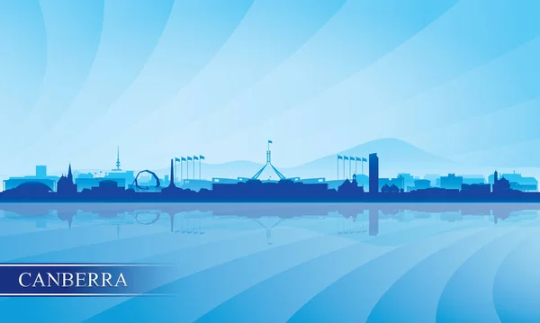 Canberra Ciudad Skyline Silueta Fondo Vector Ilustración — Vector de stock