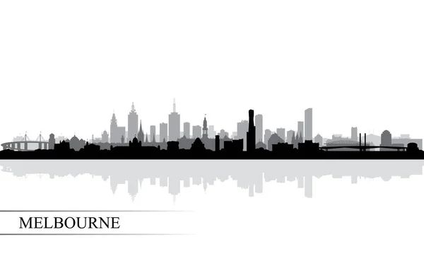 Melbourne City Skyline Silhouette Background Vector Illustration — Stock Vector