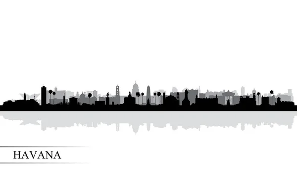 Havana City Skyline Silhouette Background Vector Illustration — Vettoriale Stock
