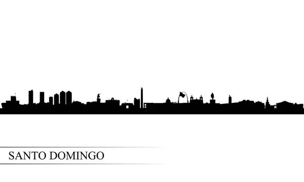 Santo Domingo Cidade Skyline Silhueta Fundo Ilustração Vetorial —  Vetores de Stock