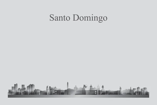 Santo Domingo Város Skyline Sziluett Egy Szürkeárnyalatos Vektor Illusztráció — Stock Vector