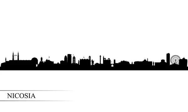 Nicosia Stad Skyline Silhouet Achtergrond Vector Illustratie — Stockvector