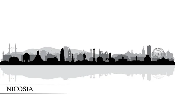 Nicosia Città Skyline Silhouette Sfondo Illustrazione Vettoriale — Vettoriale Stock