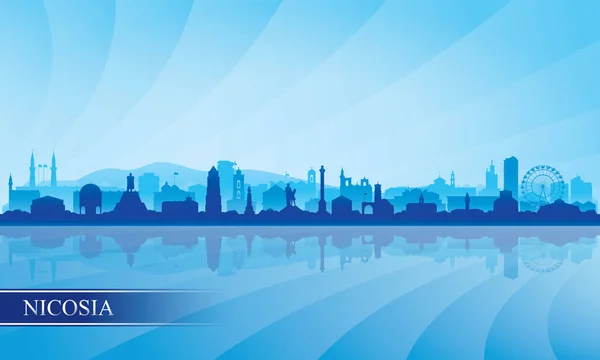 Nicosia City Skyline Silhouette Background Vector Illustration — Stock Vector
