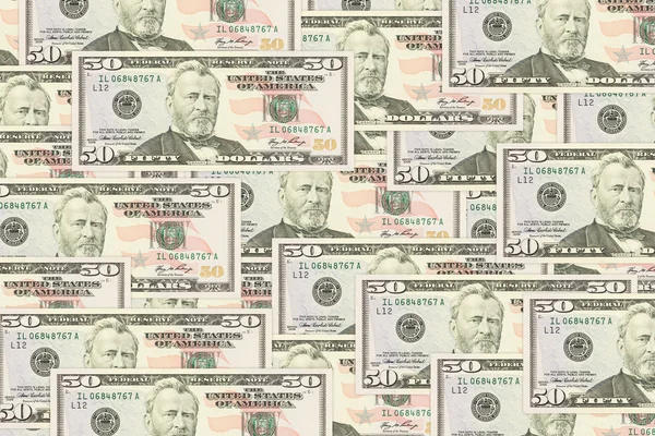 Fifty dollars banknotes background — Stock Photo, Image
