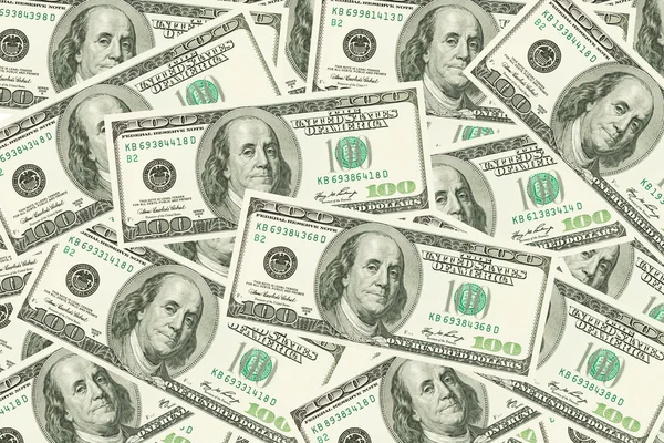 Sto dolarów banknotów tło — Zdjęcie stockowe