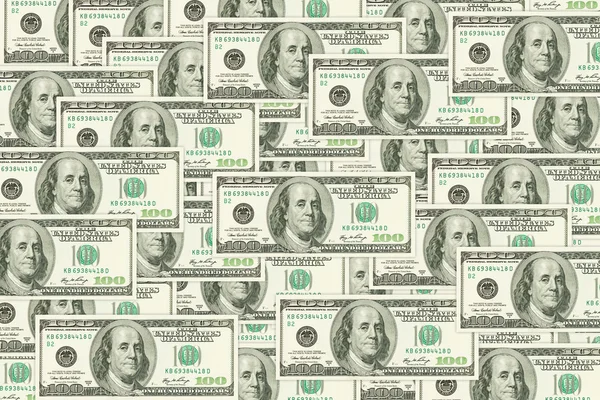 Сотня доларів фону банкнот — стокове фото