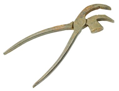 eski vintage pense beyaz zemin üzerine açık