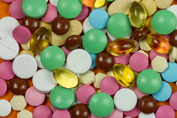 Abstract background made of colorful pills — Stock Photo, Image