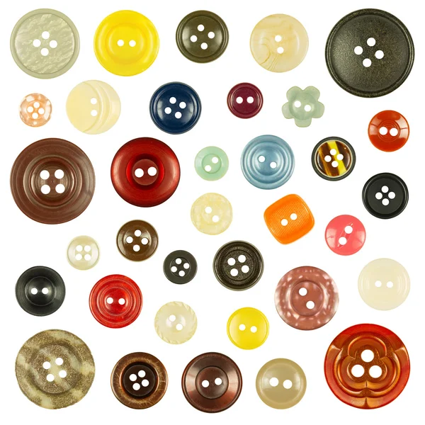 Collection of various buttons on white background — Stock Photo, Image