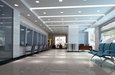 3D modern iş Salonu