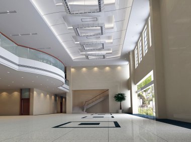 3D modern hall, koridor