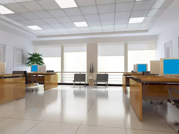 Sala de oficina moderna 3d — Foto de Stock