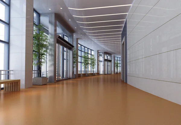 3d futuristic corridor, hall