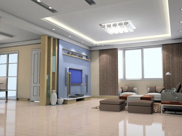 3D renderizar interior moderno de la sala de estar —  Fotos de Stock