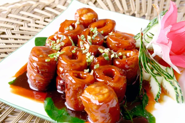 Alimentos em intestino de porco chinês — Fotografia de Stock