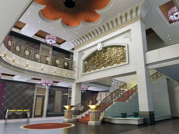 3d moderno hall, corredor — Fotografia de Stock