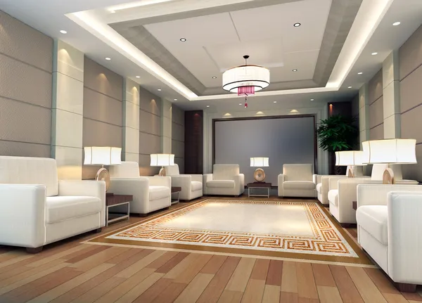 3d reception room rendering Stock Picture