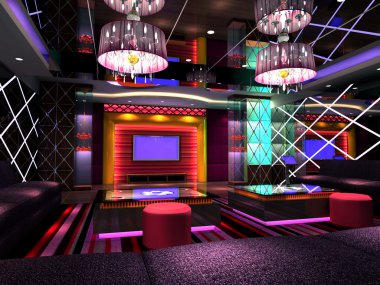 3D club odası, salon
