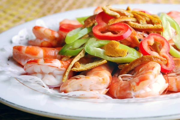 Čína lahodné jídlo krevety — Stock fotografie