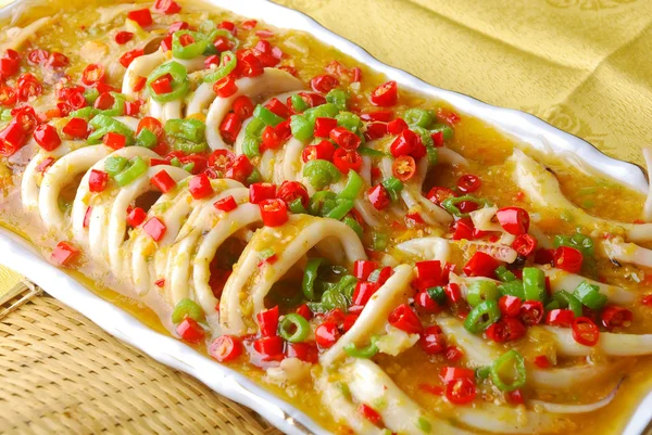 Čína lahodné jídlo – papriková chobotnice — Stock fotografie