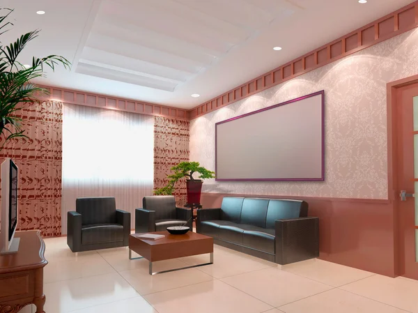 3d renderizar interior moderno de living-roo —  Fotos de Stock