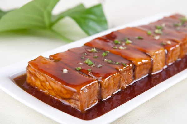Meat and bean curd — Stock Photo, Image