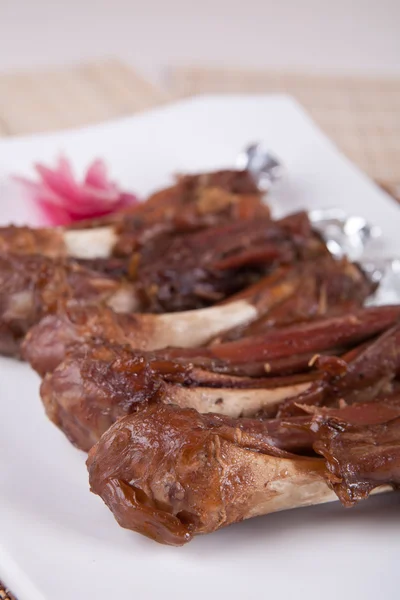 Essen in China - gebratenes Hammelfleisch — Stockfoto