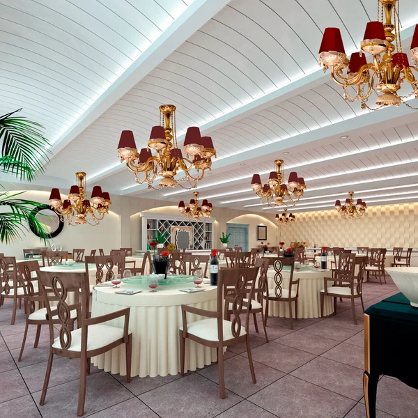 Restaurante moderno 3D — Fotografia de Stock