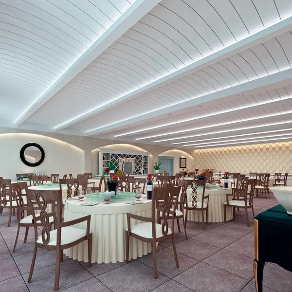 3D modern Restoran — Stok fotoğraf