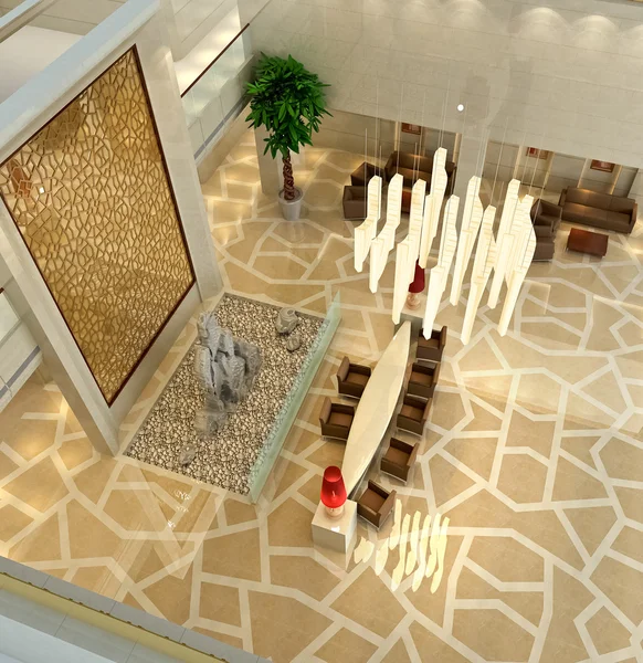 3D modern hall, korridor — Stockfoto
