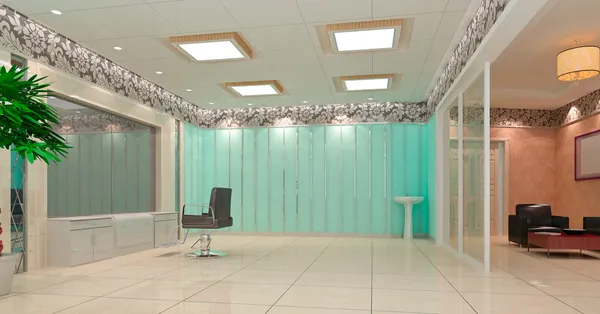 Salone da parrucchiere 3D, negozio di barbiere — Foto Stock