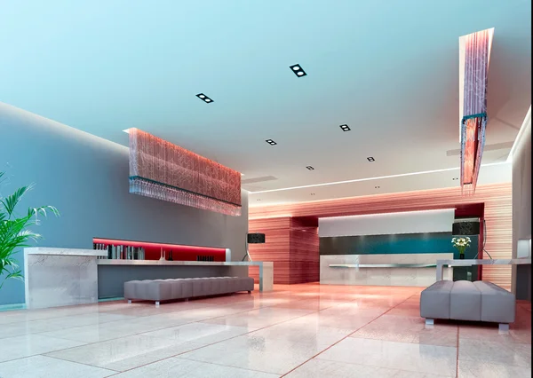 Corridoio futuristico 3d, hall — Foto Stock