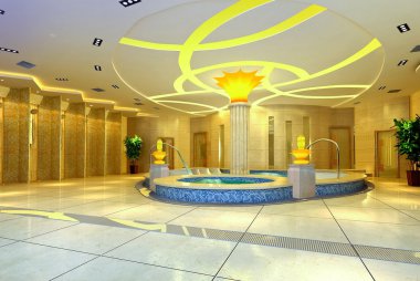 Hall, corrido 3D ortak banyo