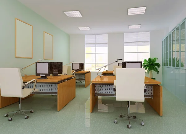 3d moderner Büroraum — Stockfoto